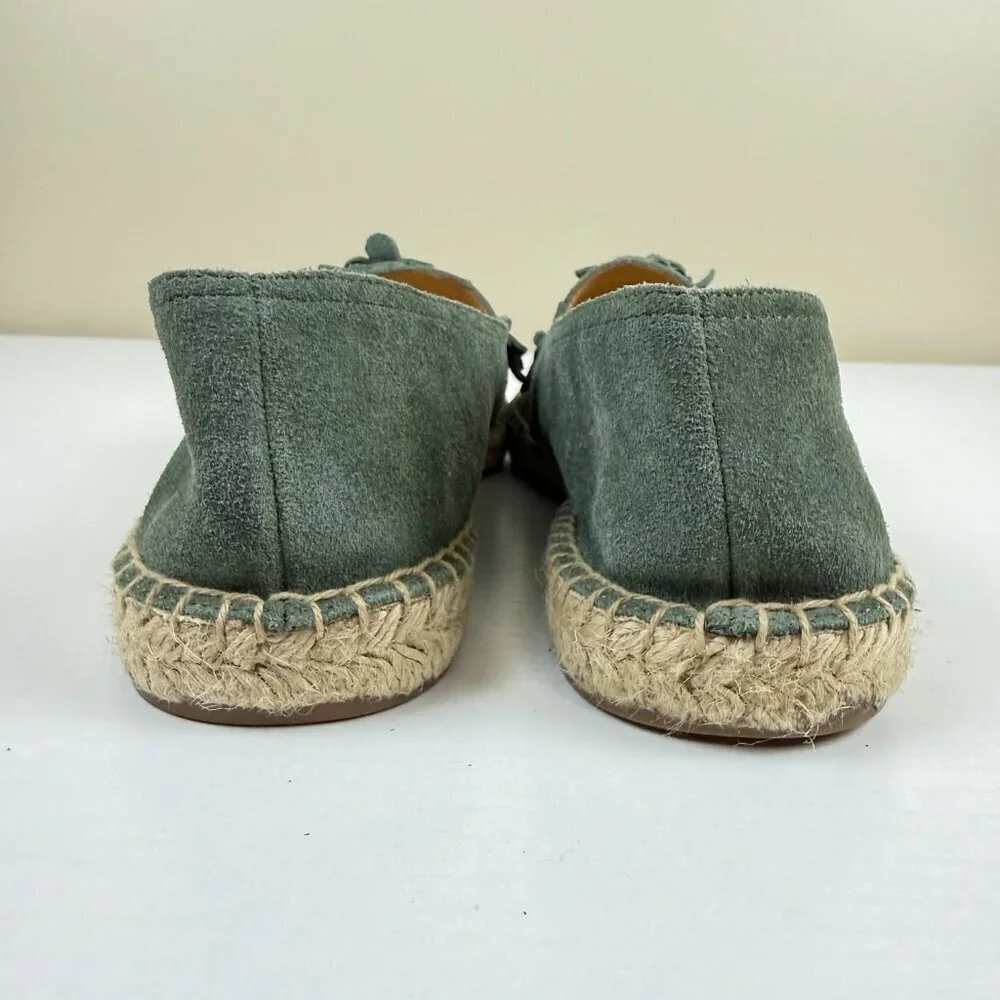 EUC Tablots Izzy Sage Green Floral Suede Espadrille Flats